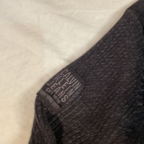 Vintage Calvin Klein Men’s Ribbed Full Zip Medium Neck Sweater Size  L. - Picture 6 of 7